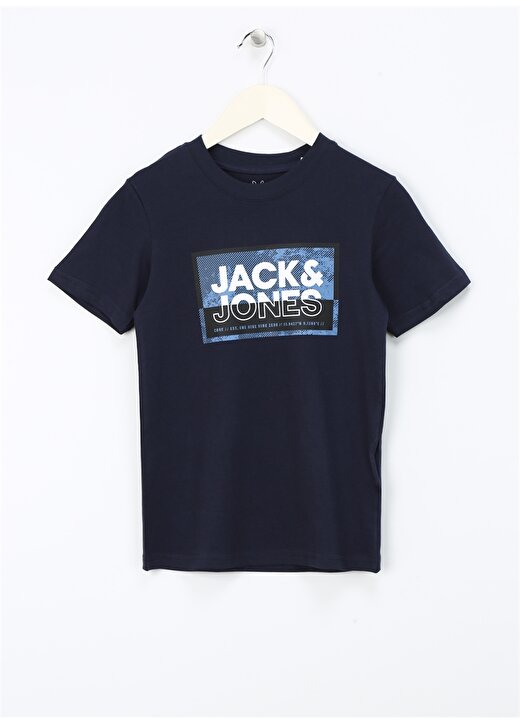 Jack & Jones Baskılı Lacivert Erkek Çocuk T-Shirt JCOLOGAN TEE SS CREW NECK SS24 JNR 1