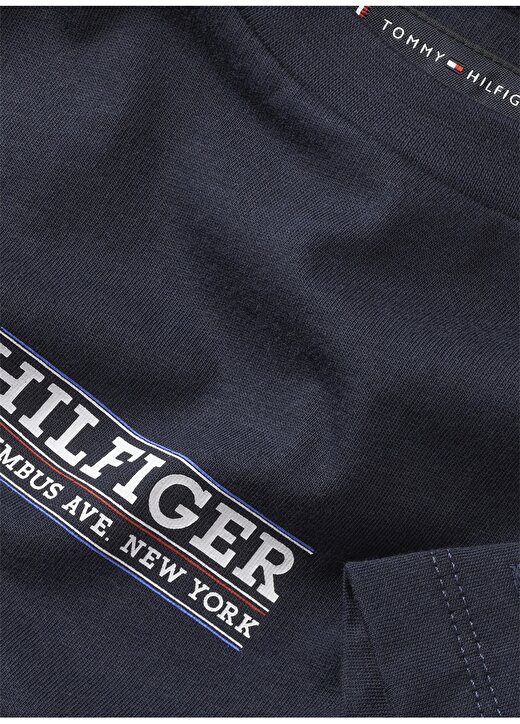 Tommy Hilfiger Baskılı Mavi Erkek T-Shirt HILFIGER TEE S/S 2