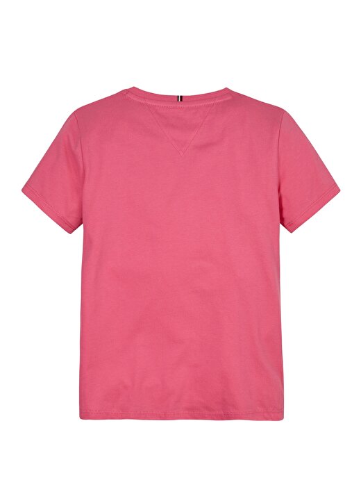 Tommy Hilfiger Baskılı Pembe Kız Çocuk T-Shirt VINYL TEE S/S 3