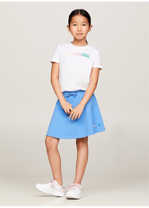 Tommy Hilfiger Baskılı Beyaz Kız Çocuk T-Shirt MONOTYPE TEE S/S 1