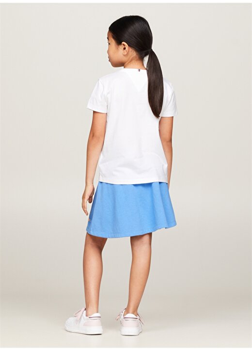 Tommy Hilfiger Baskılı Beyaz Kız Çocuk T-Shirt MONOTYPE TEE S/S 4