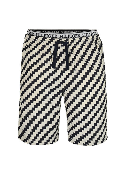 Tommy Hilfiger Lastikli Bel Normal Bej Erkek Şort ZIG ZAG SHORTS 1