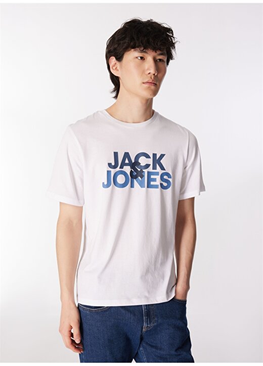 Jack & Jones Yuvarlak Yaka Beyaz Erkek T-Shirt JACULA SS TEE 3