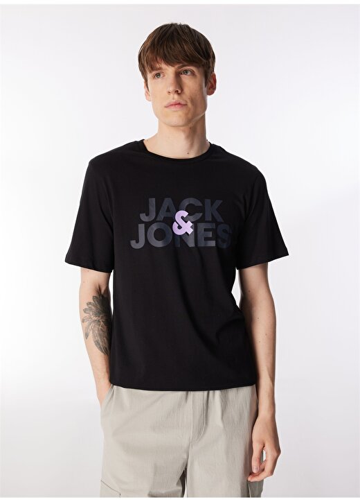 Jack & Jones Yuvarlak Yaka Siyah Erkek T-Shirt JACULA SS TEE 1