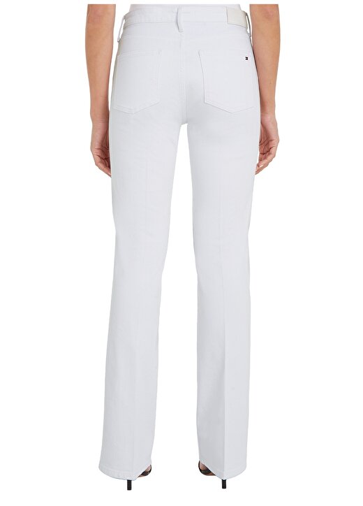 Tommy Hilfiger BOOTCUT RW WHITE Yüksek Bel Düz Paça Normal Beyaz Kadın Denim Pantolon 3