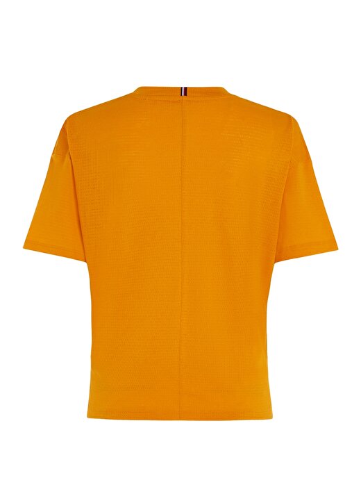 Tommy Hilfiger Bisiklet Yaka Baskılı Turuncu Kadın T-Shirt ESS MINI CORP RELAXED TEE 3