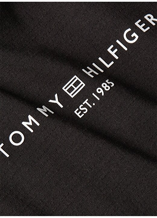 Tommy Hilfiger Bisiklet Yaka Baskılı Siyah Kadın T-Shirt ESS MINI CORP RELAXED TEE 2