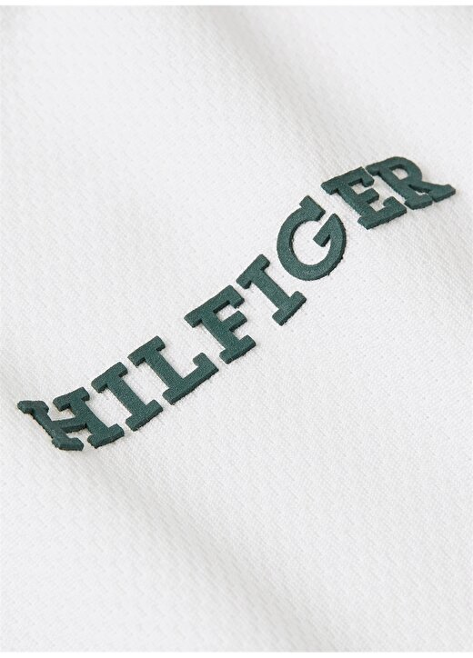 Tommy Hilfiger Bisiklet Yaka Düz Beyaz Kadın T-Shirt MONOTYPE HILFIGER RLX MESH TEE 2