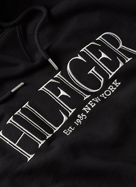 Tommy Hilfiger Kapüşon Yaka Nakışlı Siyah Kadın Sweatshırt REG MDN HILFIGER HOODIE 2