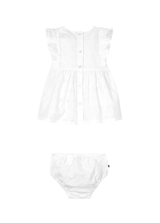 Tommy Hilfiger Nakışlı Beyaz Unisex Kısa Elbise BABY BRODERIE DRESS S/S 2