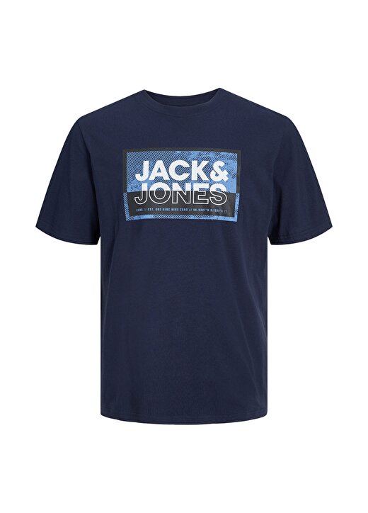 Jack & Jones Yuvarlak Yaka Lacivert Erkek T-Shirt JCOLOGAN TEE SS CREW NECK SS24 PLS 1