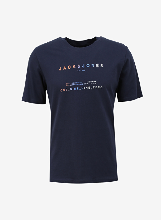 Jack & Jones Yuvarlak Yaka Lacivert Erkek T-Shirt JCORIOT TEE SS CREW NECK FST 1
