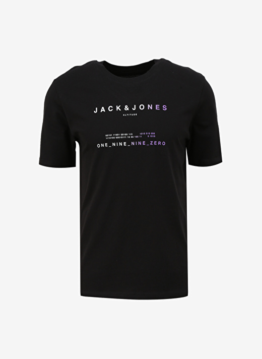 Jack & Jones Yuvarlak Yaka Siyah Erkek T-Shirt JCORIOT TEE SS CREW NECK FST 1