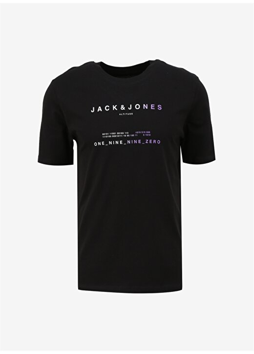 Jack & Jones Yuvarlak Yaka Siyah Erkek T-Shirt JCORIOT TEE SS CREW NECK FST 1
