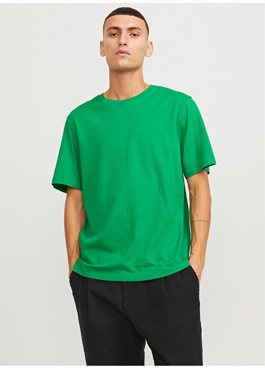 Jack & Jones Yuvarlak Yaka Yeşil Erkek T-Shirt JJEORGANIC BASIC TEE SS O-NECK NOOS 1
