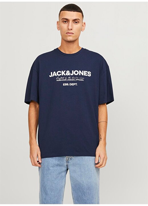Jack & Jones Bisiklet Yaka Lacivert Erkek T-Shirt JJGALE TEE SS O-NECK LN 1
