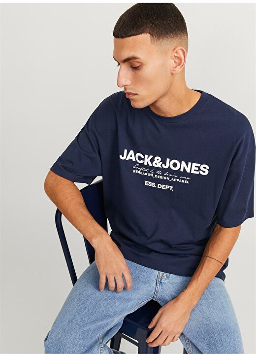 Jack & Jones Bisiklet Yaka Lacivert Erkek T-Shirt JJGALE TEE SS O-NECK LN 3