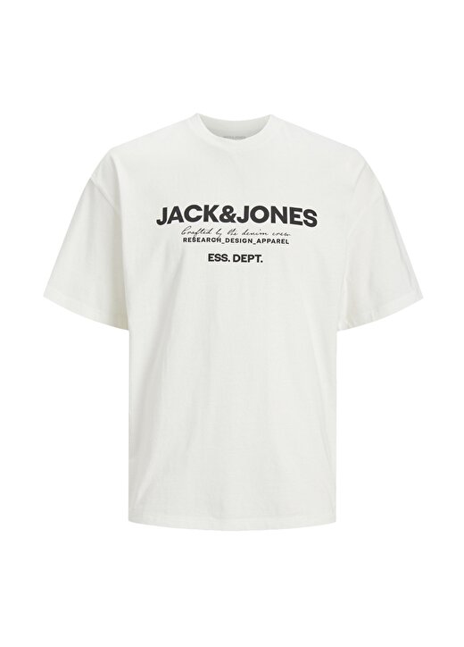 Jack & Jones Bisiklet Yaka Kırık Beyaz Erkek T-Shirt JJGALE TEE SS O-NECK LN 3