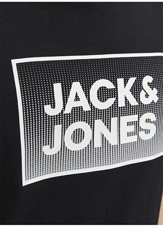 Jack & Jones Yuvarlak Yaka Siyah Erkek T-Shirt JJSTEEL TEE SS CREW NECK 4