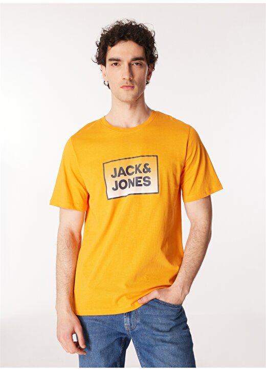 Jack & Jones Yuvarlak Yaka Turuncu Erkek T-Shirt JJSTEEL TEE SS CREW NECK 1