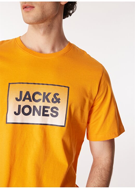 Jack & Jones Yuvarlak Yaka Turuncu Erkek T-Shirt JJSTEEL TEE SS CREW NECK 4