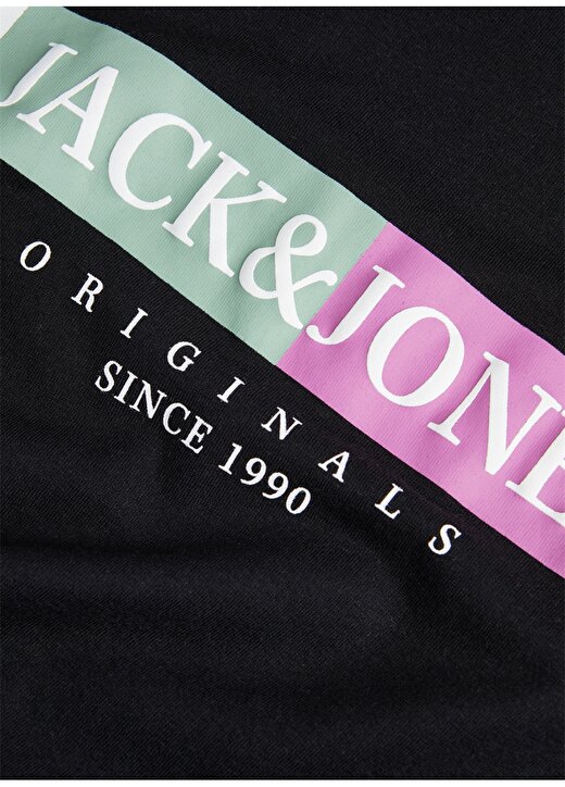 Jack & Jones Bisiklet Yaka Siyah Erkek T-Shirt JORLAFAYETTE BOX TEE SS CREW NECK 3