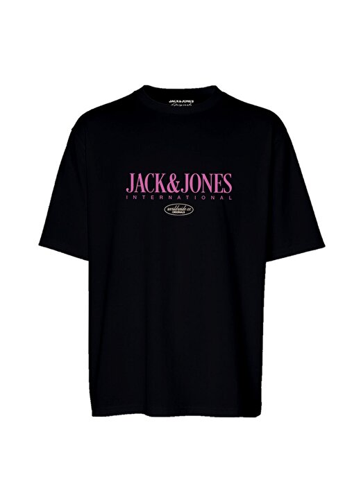 Jack & Jones Bisiklet Yaka Siyah Erkek T-Shirt JORLUCCA TEE SS CREW NECK 1 FST PLS 2