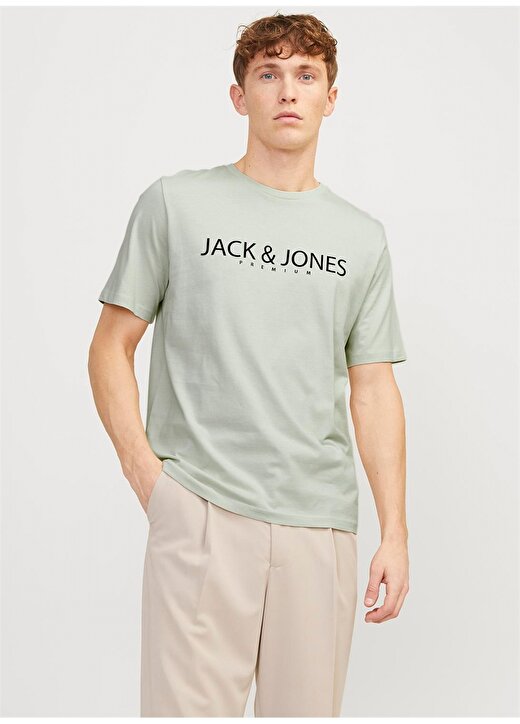 Jack & Jones Yuvarlak Yaka Gri Erkek T-Shirt JPRBLAJACK SS TEE CREW NECK FST LN. 2