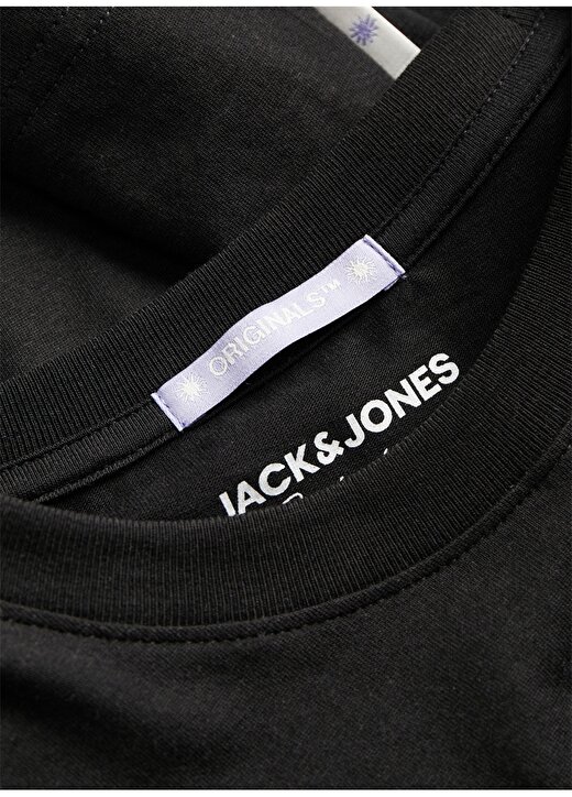 Jack & Jones Bisiklet Yaka Siyah Erkek T-Shirt JORMARBELLA BRANDING TEE SS CREW NE 3