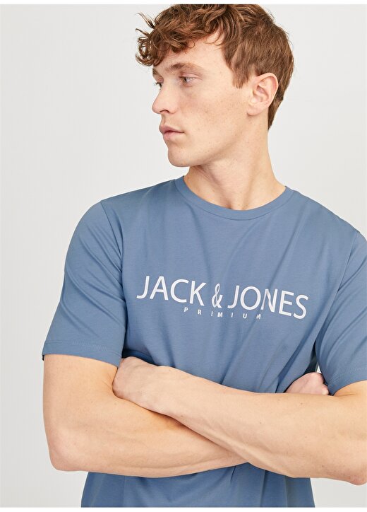 Jack & Jones Yuvarlak Yaka Gri Erkek T-Shirt JPRBLAJACK SS TEE CREW NECK FST LN1 3
