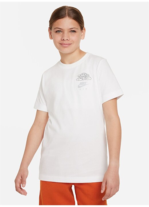 Nike Baskılı Beyaz Erkek T-Shirt FN9619-100-K NSW TEE AIR 2 2