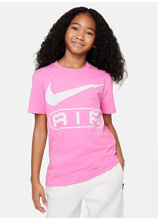 Nike Baskılı Pembe Kız Çocuk T-Shirt FN9685-675-G NSW TEE BOY AIR 2