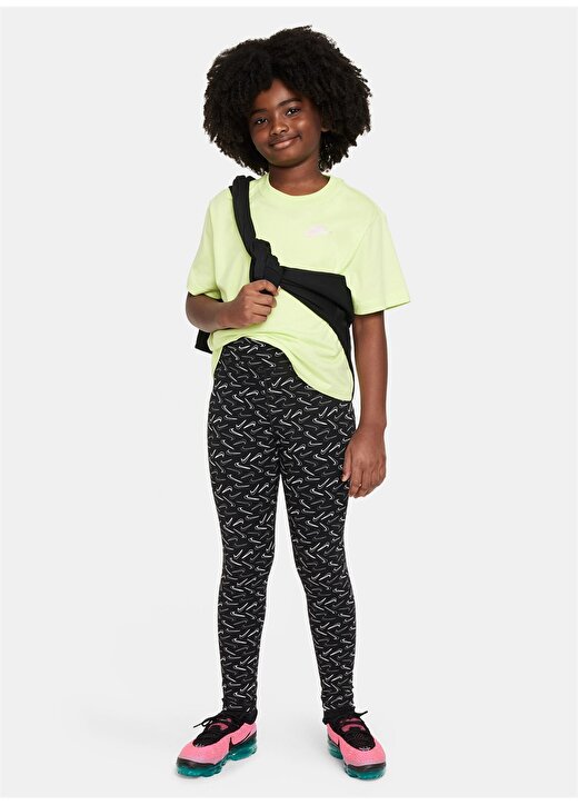 Nike Siyah Kız Çocuk Tayt FN8607-010-G NSW ESSNTL MR TGHT LOG 1