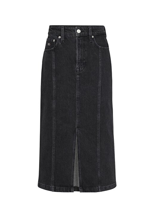 Tommy Jeans CLAIRE HGH MIDI SKIRT Normal Bel Siyah Kadın Düz Uzun Etek AH7185 1