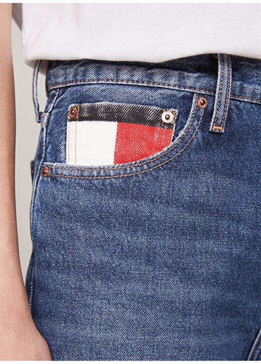 Tommy Jeans IZZIE HGH SL ANK FLAG Yüksek Bel Düz Paça Normal Mavi Kadın Denim Pantolon AH6037 3