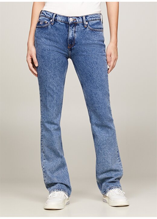 Tommy Jeans MADDIE MD BC Normal Bel İspanyol Paça Normal Mavi Kadın Denim Pantolon CG4136 2