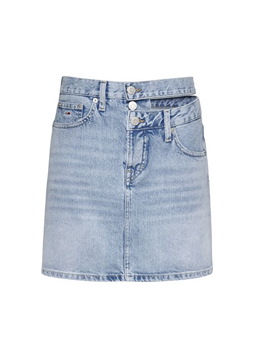 Tommy Jeans Normal Bel Mavi Kadın Denim Etek MOM CUT OUT WB UH SKIRT AH7011 1
