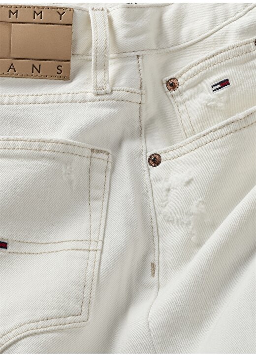 Tommy Jeans Normal Bel Düz Paça Normal Krem Kadın Denim Pantolon MOM JEAN UH TPR BH5198 2