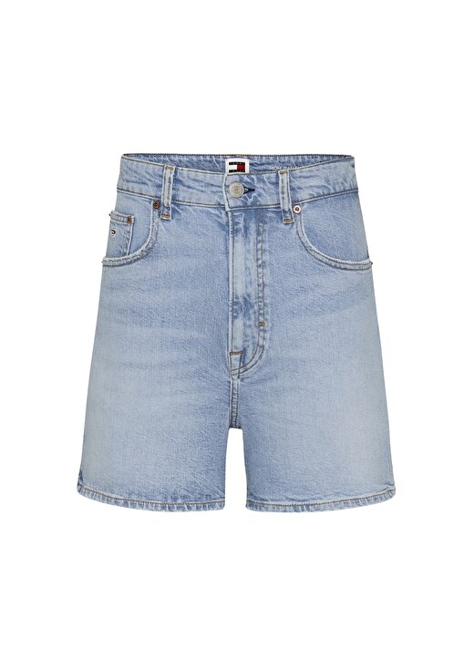 Tommy Jeans Normal Bel Normal Açık Mavi Kadın Şort MOM UH SHORT BH0113 1