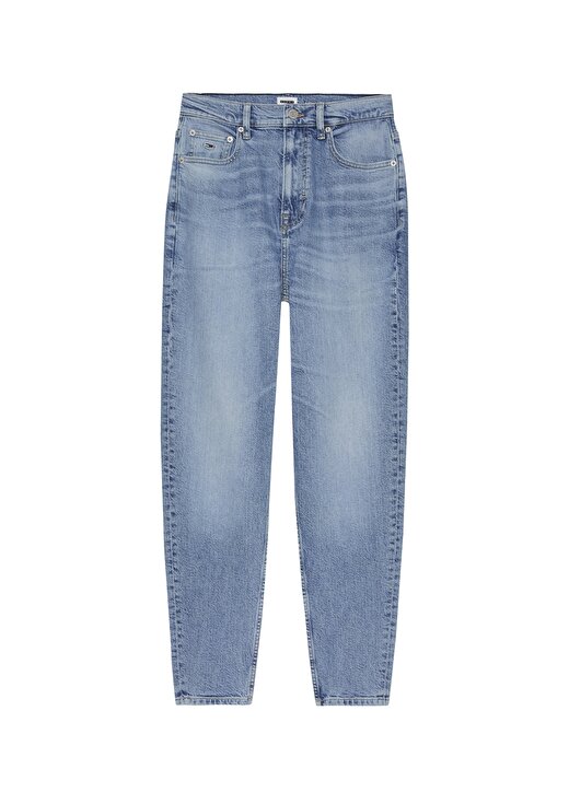 Tommy Jeans MOM SLIM UH Normal Bel Düz Paça Normal Mavi Kadın Denim Pantolon AH5117 1