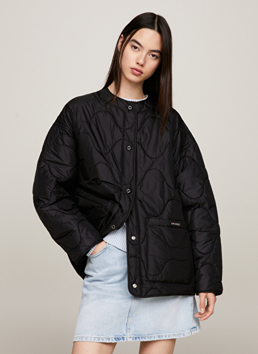 Tommy Jeans Normal Siyah Kadın Ceket TJW ONION QUILT LINER JACKET 2