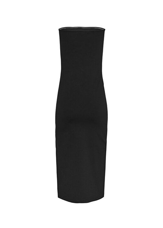 Tommy Jeans Straplez Yaka Düz Siyah Uzun Kadın Elbise TJW MIDI BODYCON TUBE DRESS 3