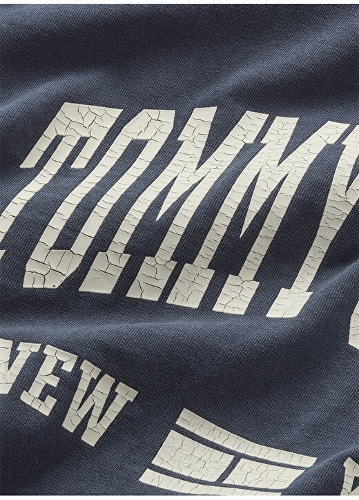 Tommy Jeans Bisiklet Yaka Düz Mavi Kadın T-Shirt TJW REG WASHED VARSITY TEE EXT 2