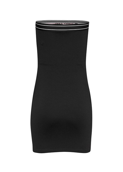 Tommy Jeans Straplez Yaka Düz Siyah Kısa Kadın Elbise TJW TAPING CUT OUT BANDEAU DRESS 3