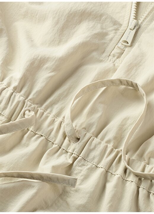 Tommy Jeans Gömlek Yaka Düz Bej Kısa Kadın Elbise TJW SS TECH SHIRT DRESS 2