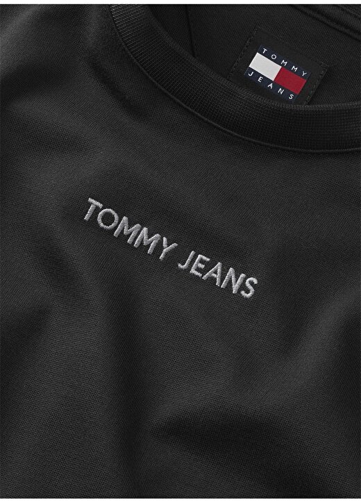 Tommy Jeans Bisiklet Yaka Düz Siyah Uzun Kadın Elbise TJW SMALL CLASSIC MIDI BDYCN EXT 2