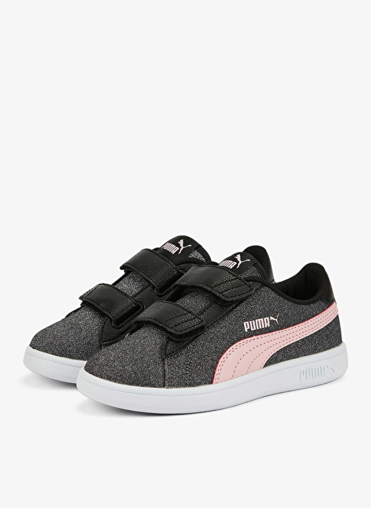 Puma Siyah Kız Çocuk Yürüyüş Ayakkabısı 39468603-PumaSmash 3.0 Gliz Glam V 4