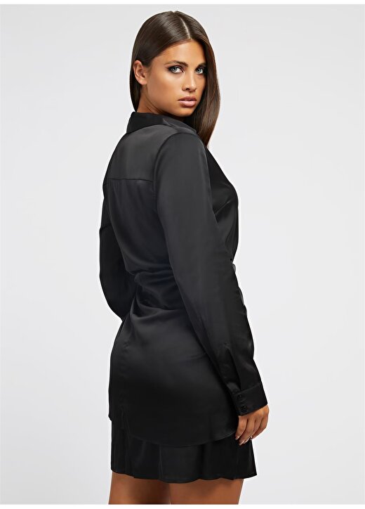 Guess Polo Yaka Siyah Standart Kadın Elbise W2BK83WF1T2-JBLK 3