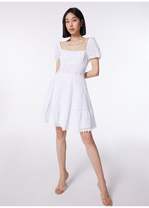 Guess Polo Yaka Beyaz Standart Kadın Elbise W4GK50WG590-G011 1