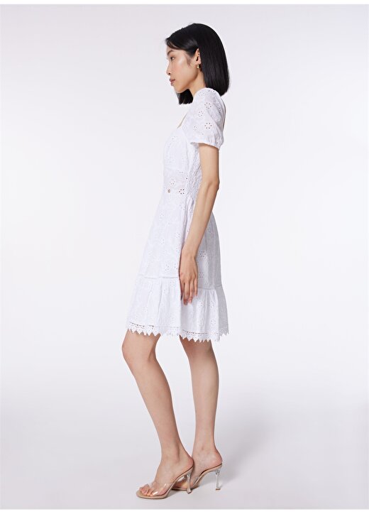 Guess Polo Yaka Beyaz Standart Kadın Elbise W4GK50WG590-G011 4